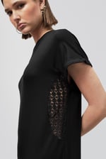 Patch Cut Lace Jersey Dress