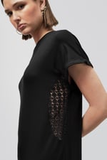 Patch Cut Lace Jersey Dress