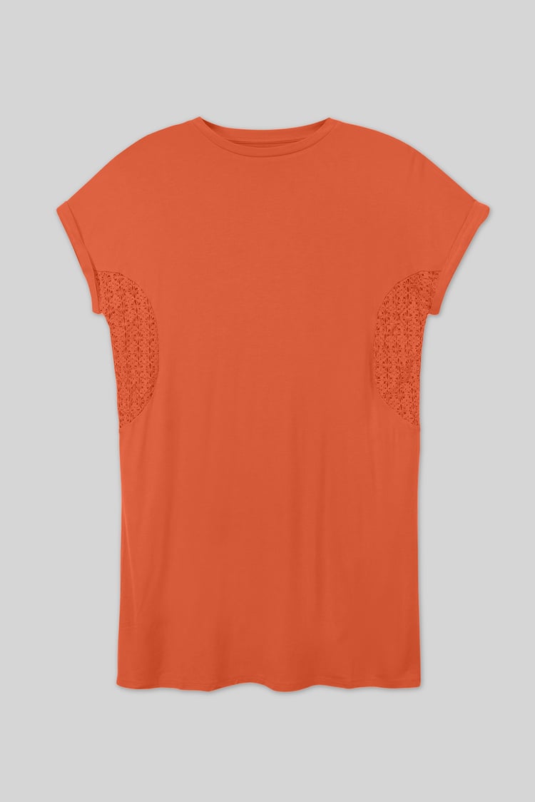 Patch Cut Lace Jersey Dress