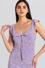 Ruffled Deep V-Neck Tie-Up Camisole