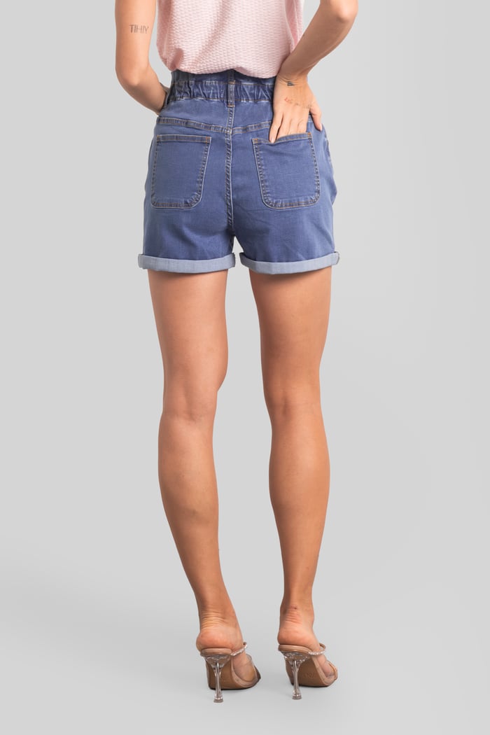 Paperbag Waist Mom Fit Shorts