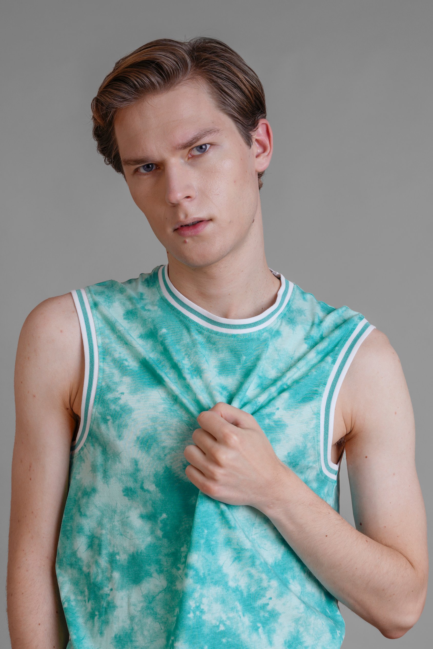 Tie-Dye Printed Cotton Vest