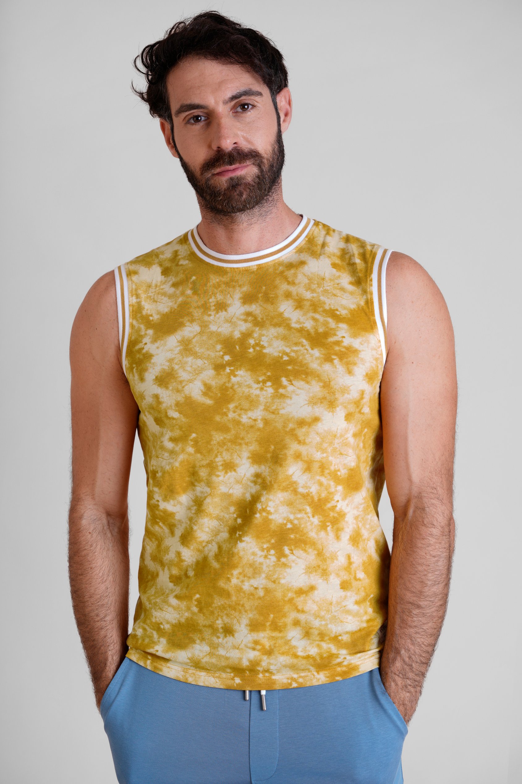 Tie-Dye Printed Cotton Vest