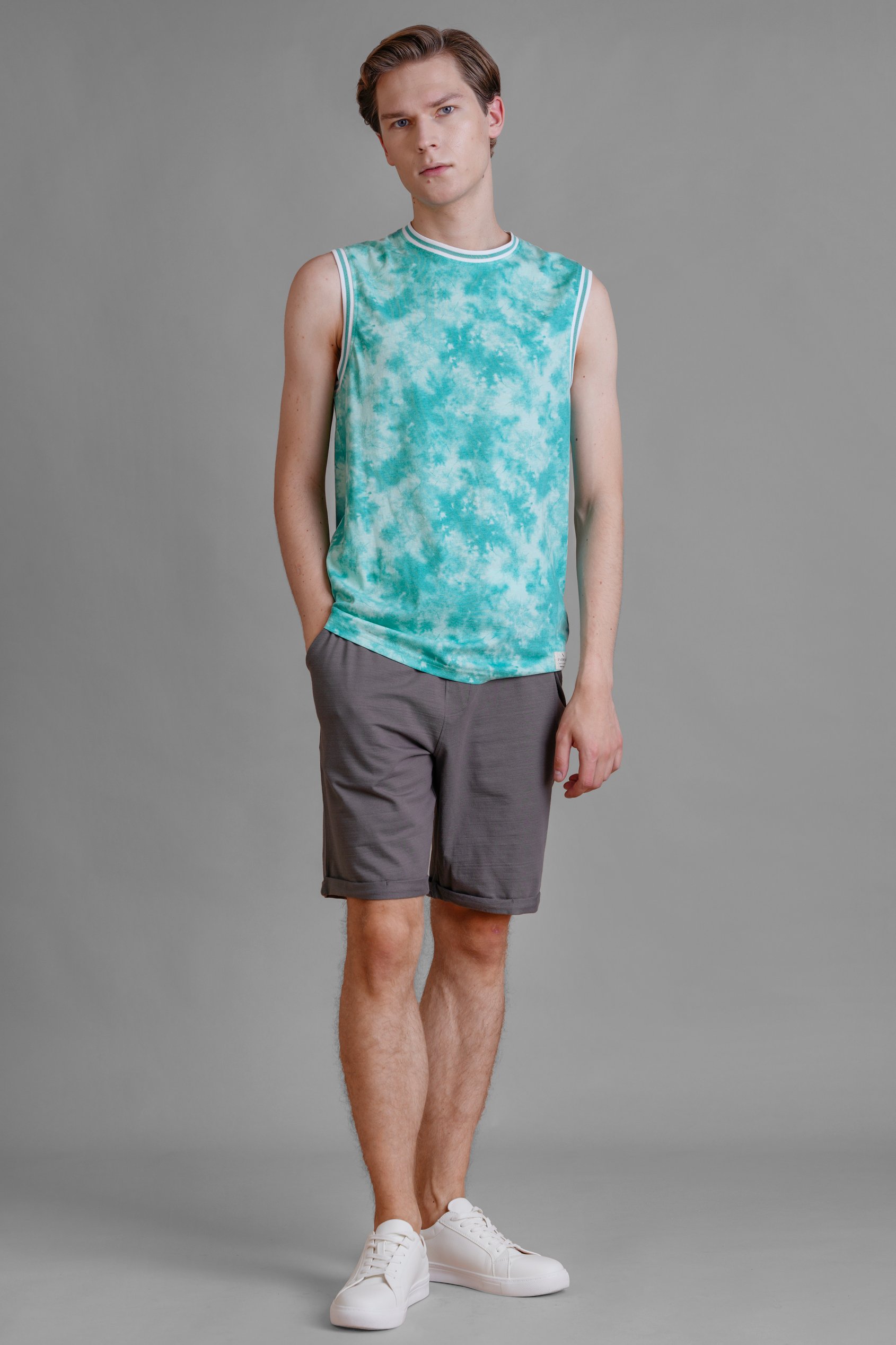 Tie-Dye Printed Cotton Vest