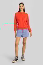 Straight Fit Button Up Raw Hem Shorts