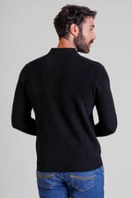 Mens Quarter Zip knitted Polo Jumper