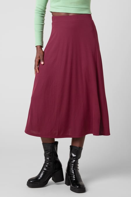 Black Flared Skirt With Lace Details