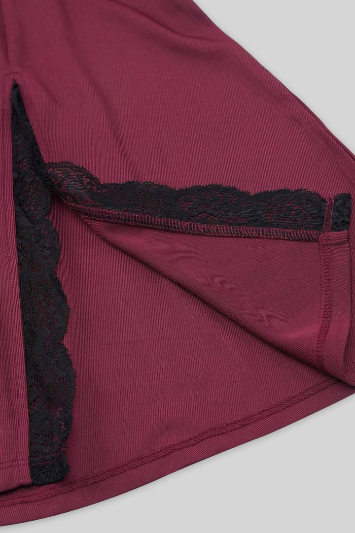 Flared Skirt With Lace Details