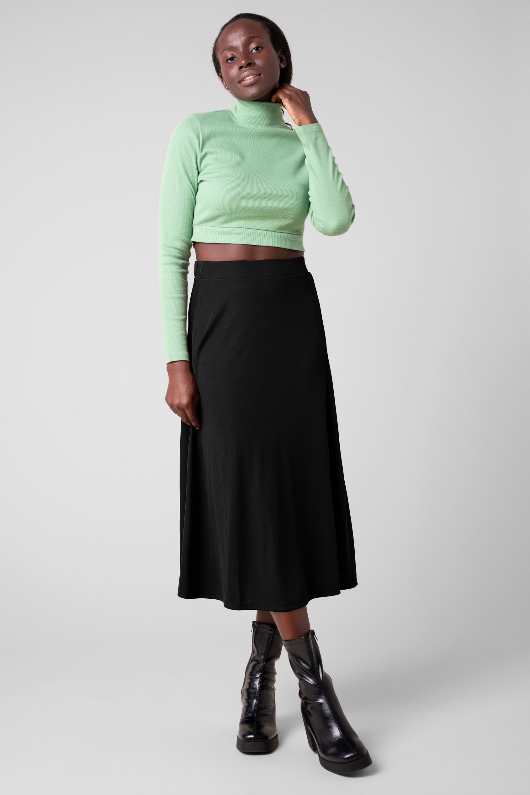 Flared Skirt With Lace Details