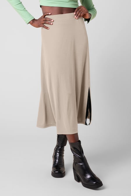 Black Flared Skirt With Lace Details