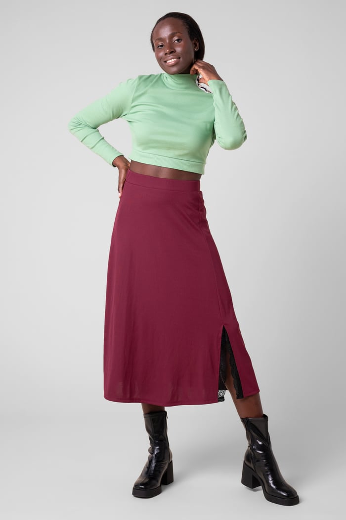 Flared Skirt With Lace Details