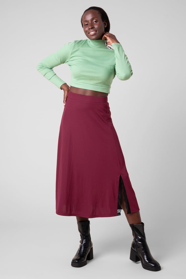 Flared Skirt With Lace Details