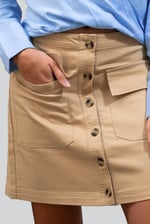 Stretch Cotton Blended Mini Skirt