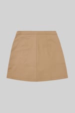 Stretch Cotton Blended Mini Skirt