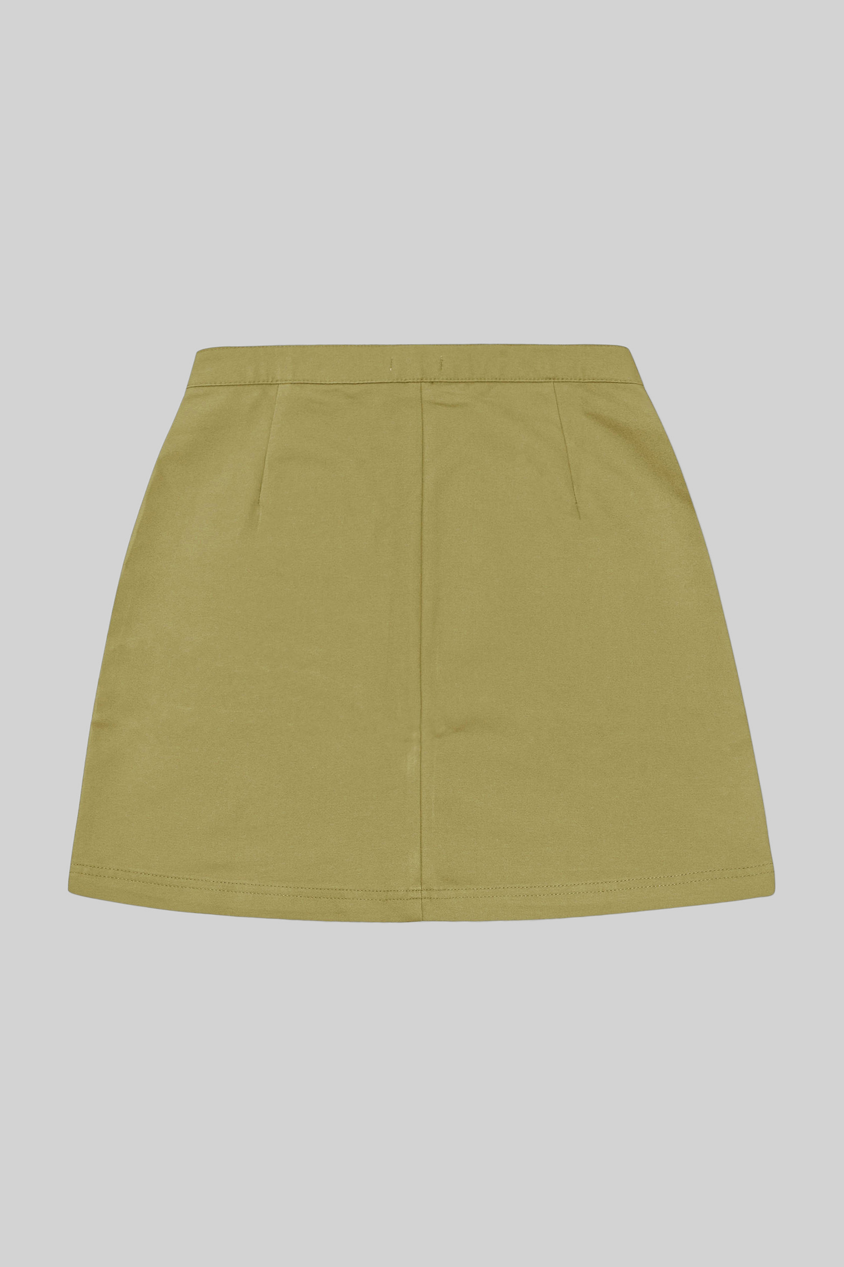 Stretch Cotton Blended Mini Skirt