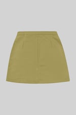 Stretch Cotton Blended Mini Skirt