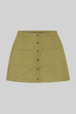 Stretch Cotton Blended Mini Skirt