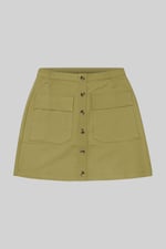 Stretch Cotton Blended Mini Skirt