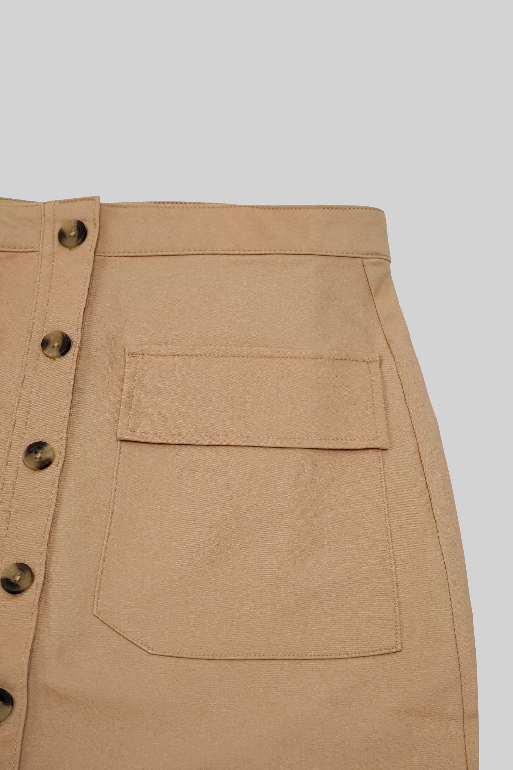 Stretch Cotton Blended Mini Skirt