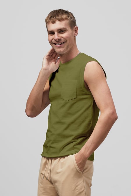 Mens Green Muscle Tank Top Vest
