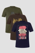 100% Cotton Graphic T-Shirt 3 Pcs Pack