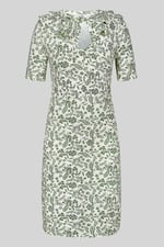 Double Layer Ruffles And Tie Fastening Midi Dress