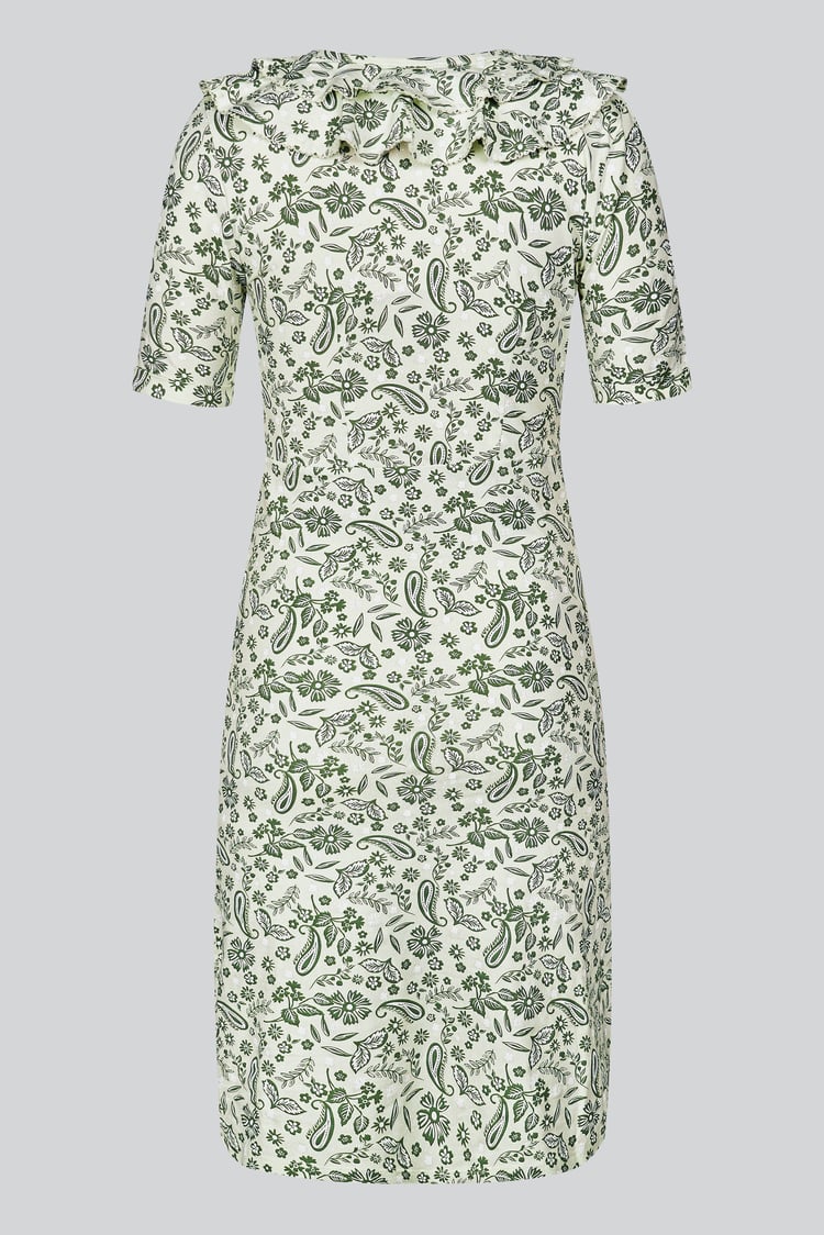 Double Layer Ruffles And Tie Fastening Midi Dress