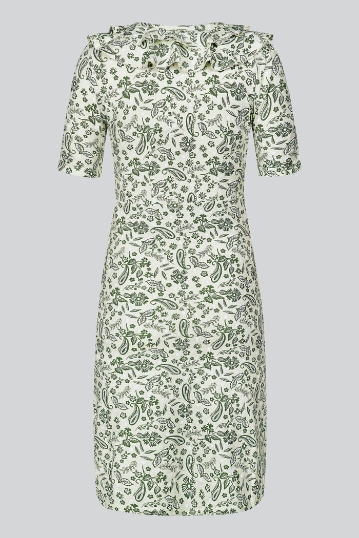 Double Layer Ruffles And Tie Fastening Midi Dress