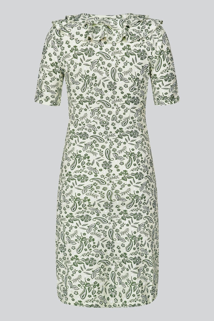 Double Layer Ruffles And Tie Fastening Midi Dress