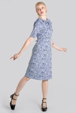 Double Layer Ruffles And Tie Fastening Midi Dress