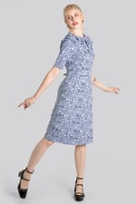 Double Layer Ruffles And Tie Fastening Midi Dress