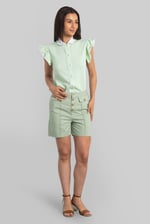 Golden Button Front High Waisted Short