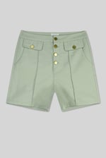 Golden Button Front High Waisted Short