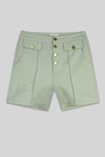 Golden Button Front High Waisted Short