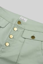 Golden Button Front High Waisted Short