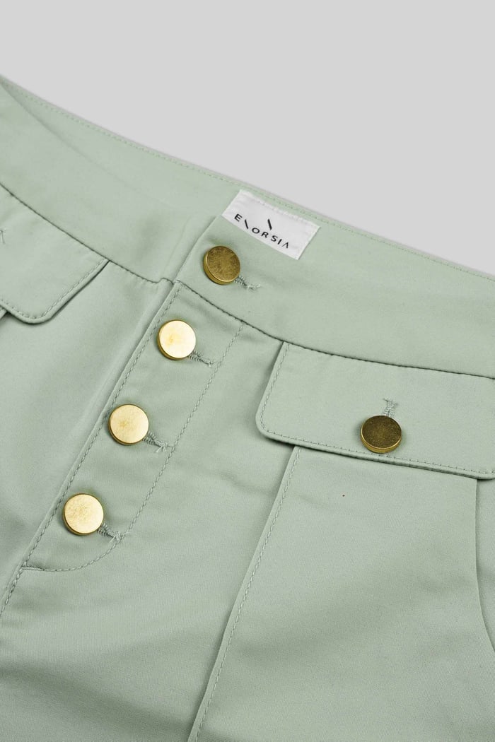 Golden Button Front High Waisted Short