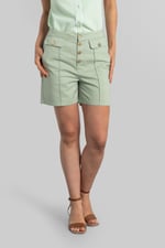 Golden Button Front High Waisted Short