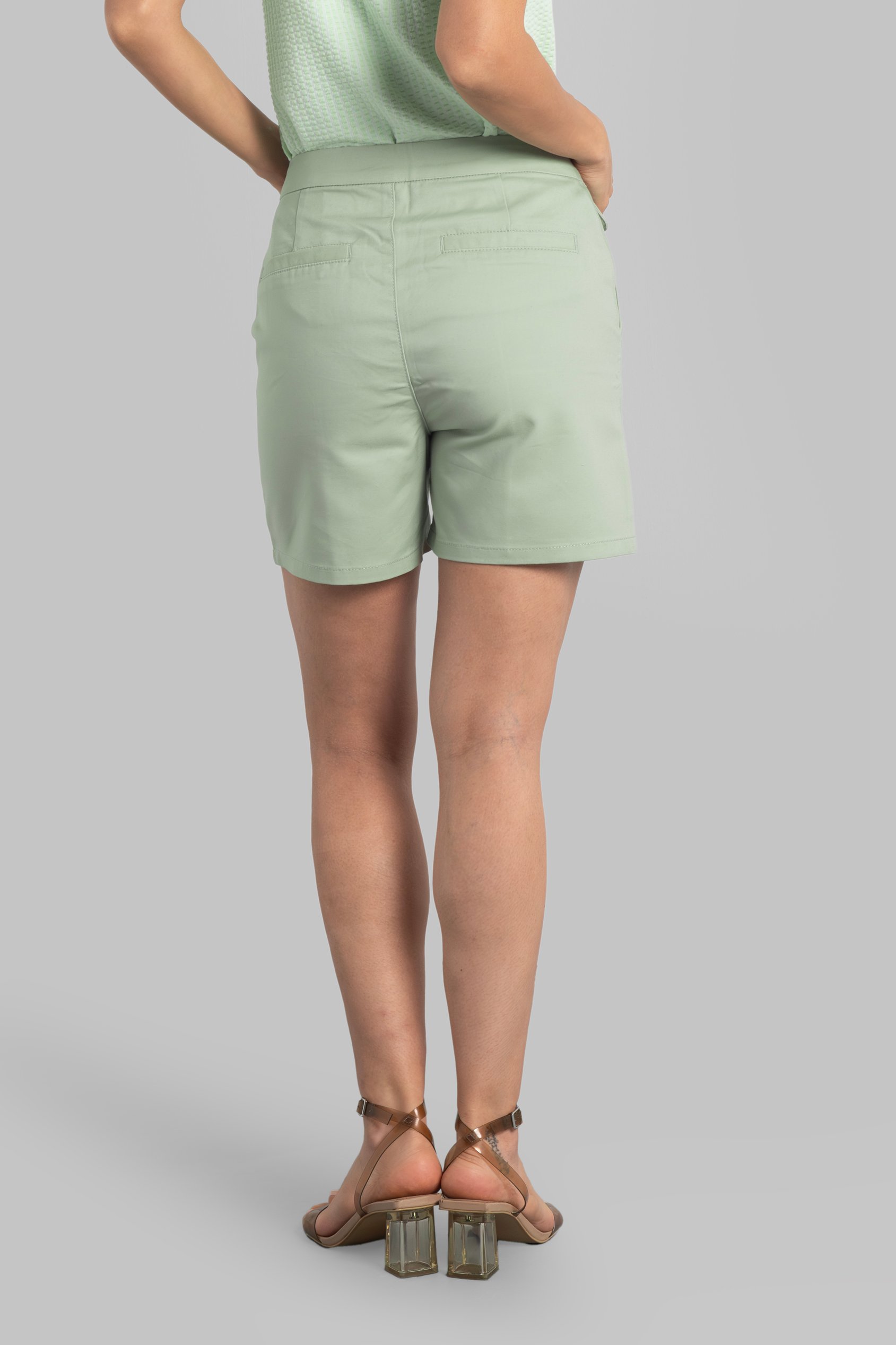 Golden Button Front High Waisted Short