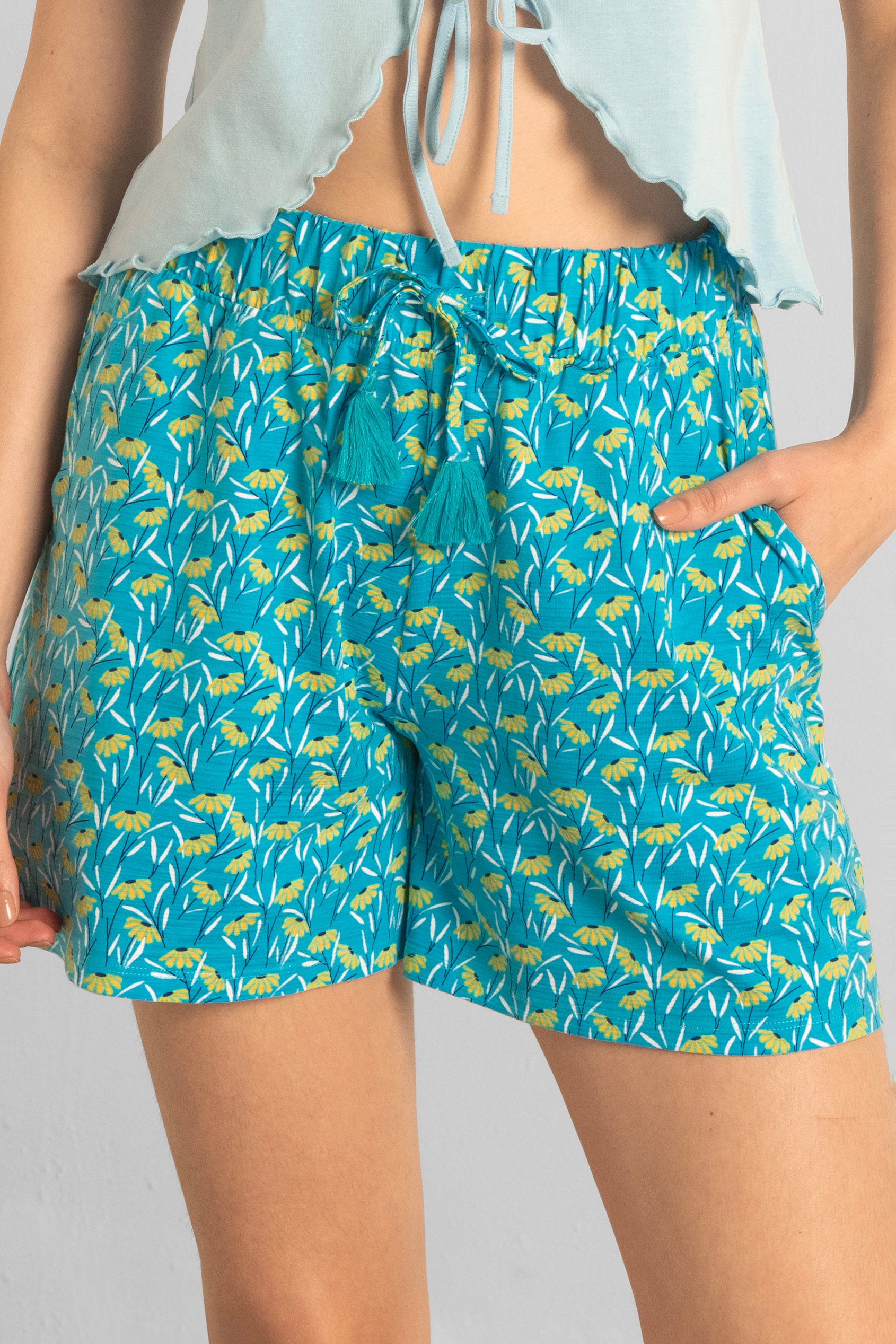 Womens Floral Printed Shorts