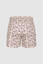 Smocked High-Waisted Printed Shorts