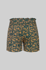 Smocked High-Waisted Printed Shorts