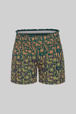 Smocked High-Waisted Printed Shorts