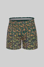 Smocked High-Waisted Printed Shorts