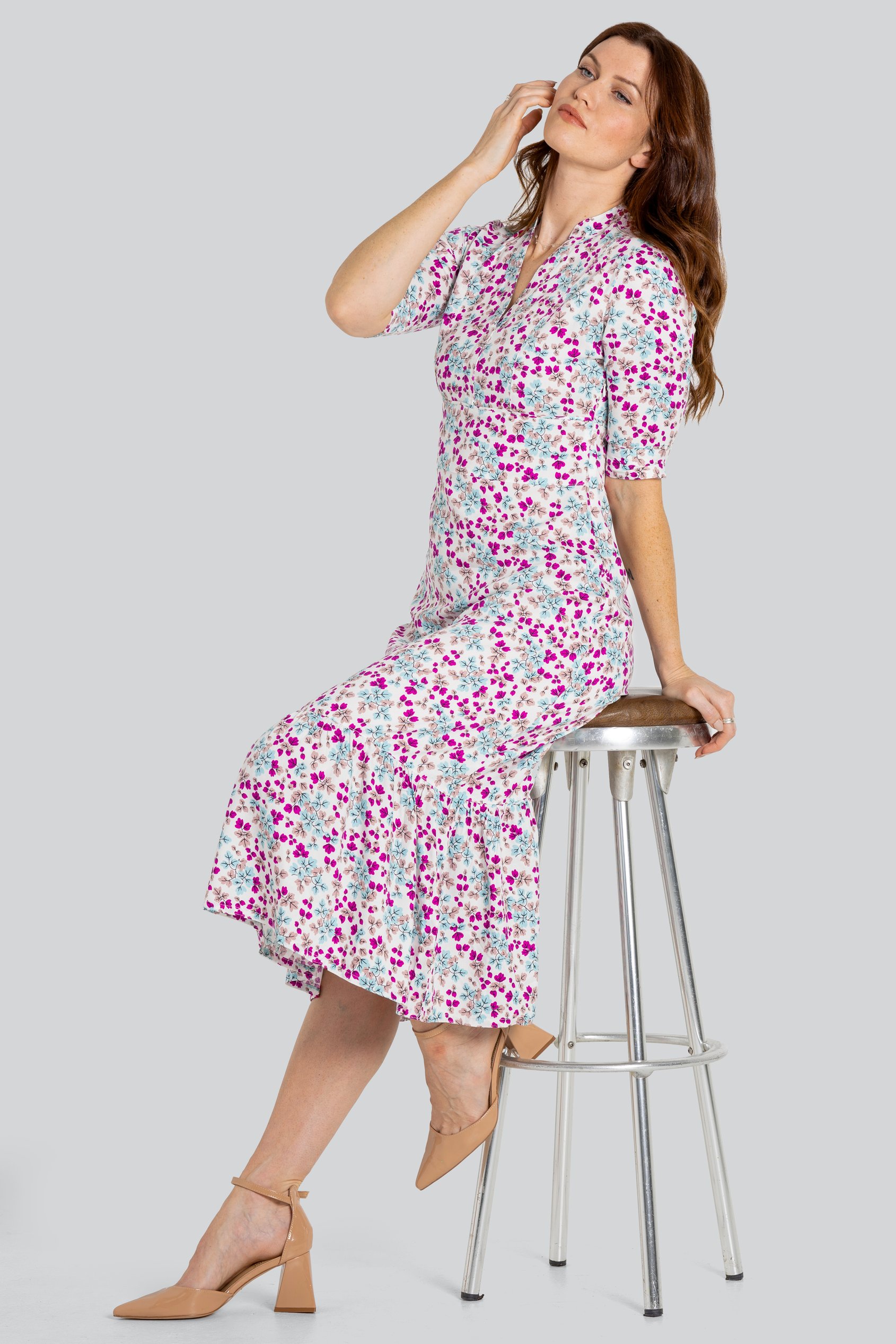 Floral Printed A-Line Maxi Dress