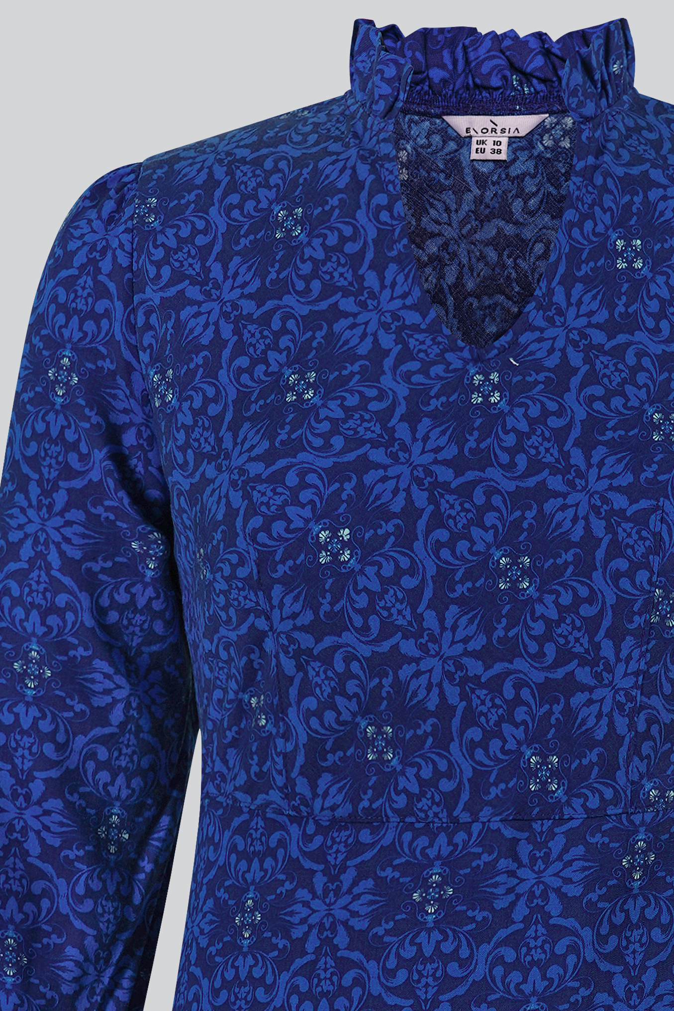 V-Neck Puff Sleeve Midi Dress