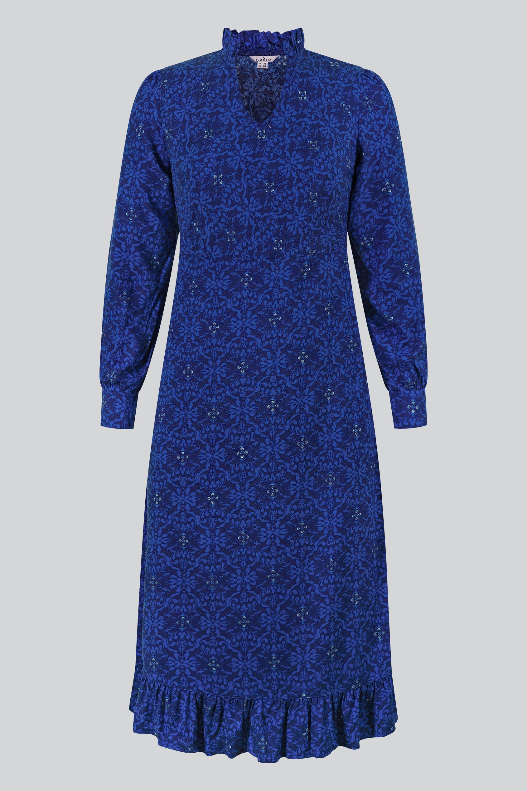 V-Neck Puff Sleeve Midi Dress