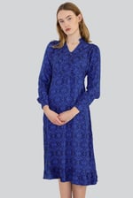 V-Neck Puff Sleeve Midi Dress