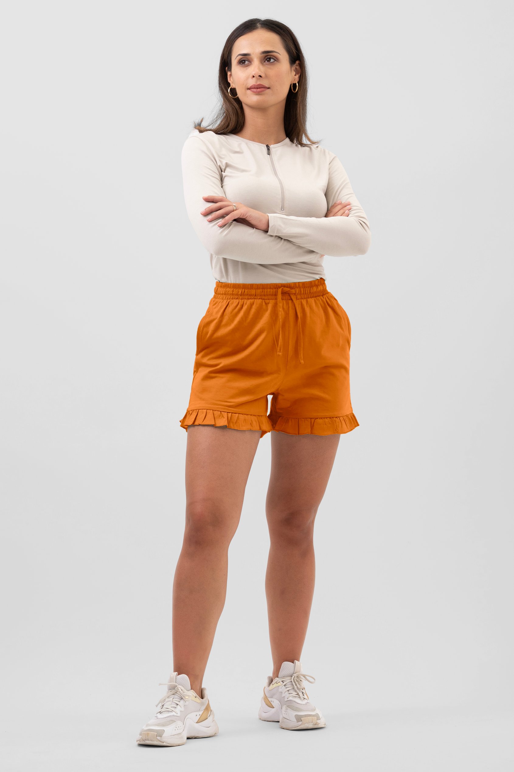 Women's Essential Shorts with Frill Hem
