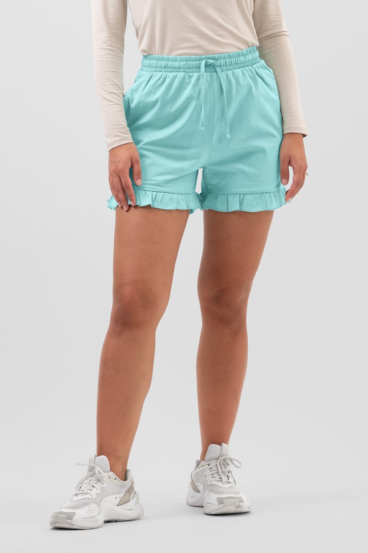 Women's Essential Shorts with Frill Hem
