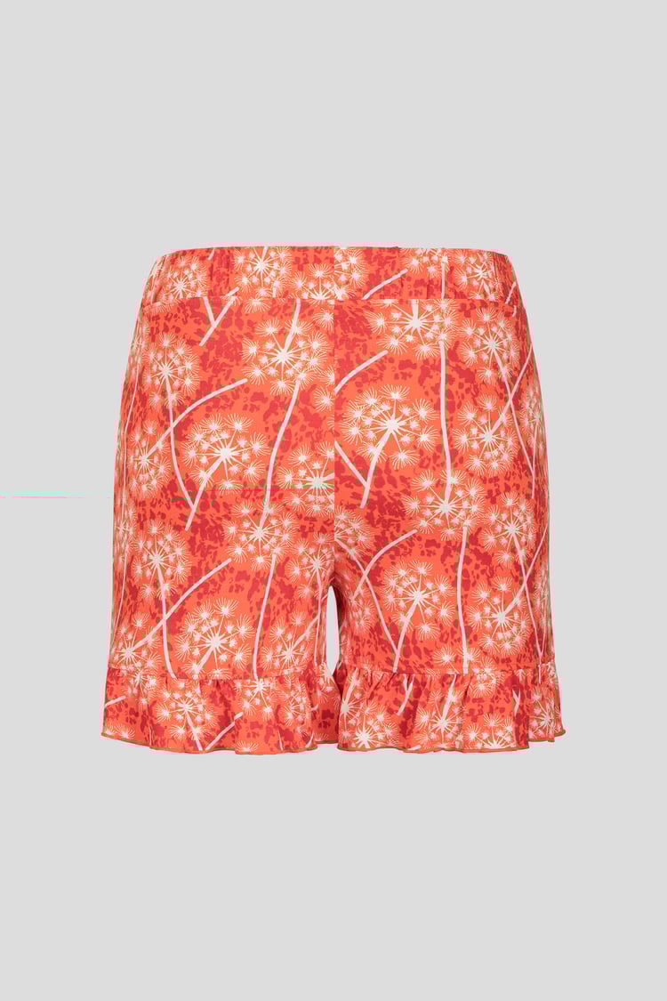 Womens Ruffle Tie-Front Dandelion Printed Shorts